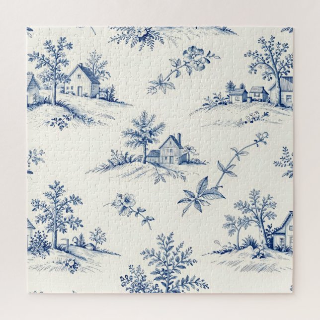 Toile de Jouy Countryside Seamless Pattern (Vertikal)