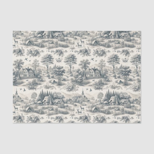 Toile de Jouy Countryside Tissue Paper | elegant Seidenpapier (Vorderseite)