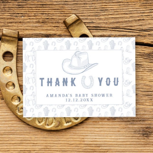 Toile De Jouy Cowboy Baby shower Merci (Créateur téléchargé)