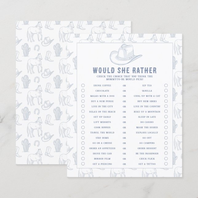 Toile de Jouy Cowboy - Würde sie etwas dagegen tun (Vorne/Hinten)