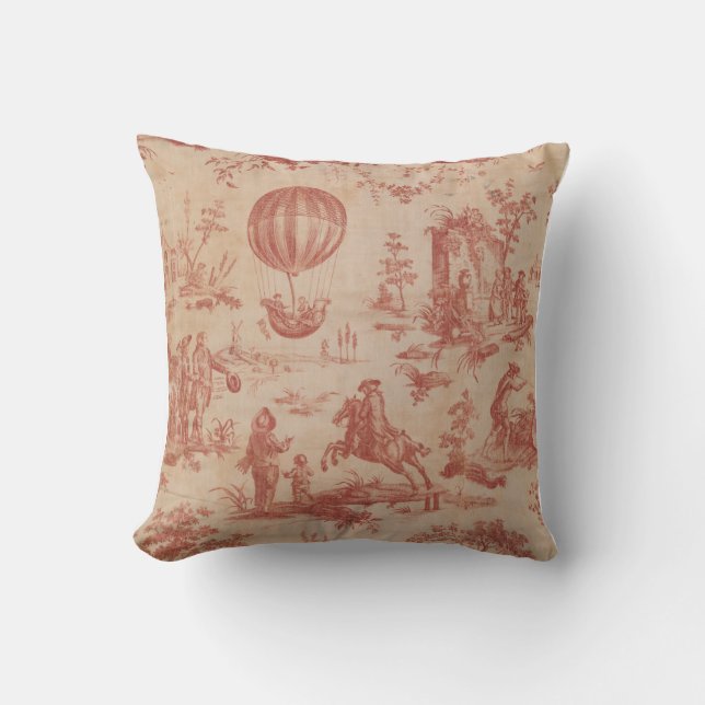 Toile de jouy Floral Vintag Kissen (Vorderseite)