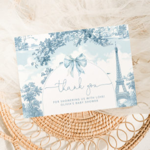 Toile de Jouy Französisch bonjour bebe Babyparty Dankeskarte