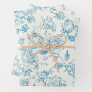 Toile de Jouy Französische Chinoiserien Pfingstros Geschenkpapier Set