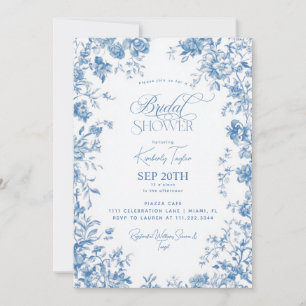 Toile De Jouy French Floral Bridal Einladung