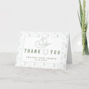 Toile De Jouy Green Cowboy Baby shower Merci