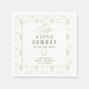 Toile de Jouy Green Cowboy Western Babydusche Serviette