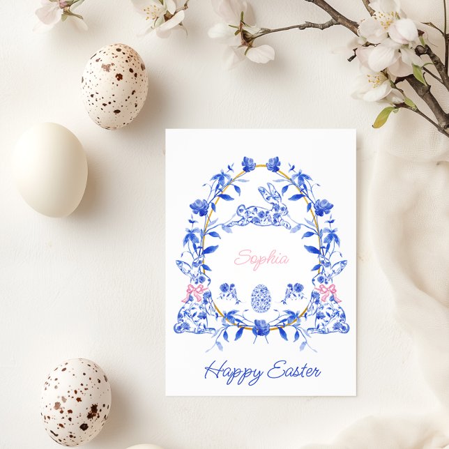 Toile De Jouy Happy Oaster Grußkarte Karte (Von Creator hochgeladen)