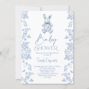 Toile De Jouy Häschen-Baby-Party Junge Einladung