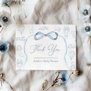 Toile de Jouy Kinderzimmer Baby Shower Dankeskarte