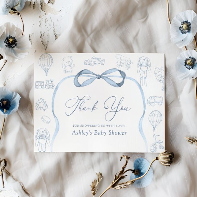 Toile de Jouy Kinderzimmer Babydusche Danke Karte (Von Creator hochgeladen)