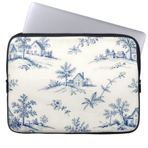 Toile de Jouy Landschaft Nahtloses Muster Laptopschutzhülle