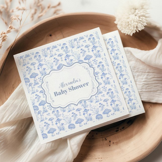 Toile De Jouy Mushrooms Woodland Babydusche Serviette (Von Creator hochgeladen)