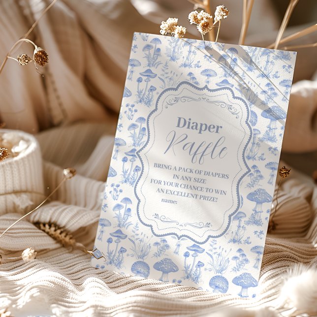 Toile De Jouy Mushrooms Woodland Diapper Raffle Begleitkarte (Von Creator hochgeladen)