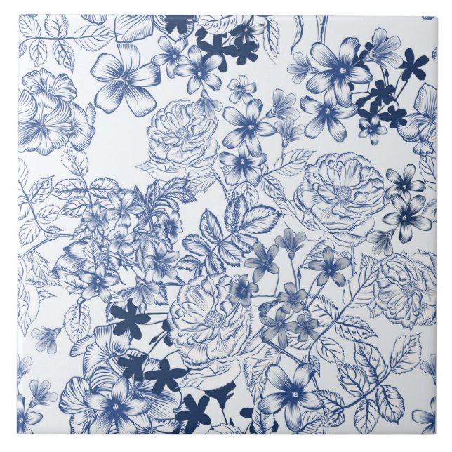 Toile-de-Jouy-Muster Fliese (Vorderseite)