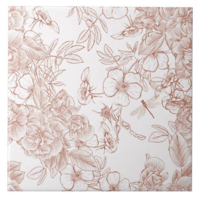 Toile-De-Jouy-Muster  Fliese (Vorderseite)