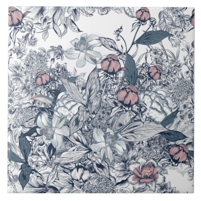 Toile-De-Jouy-Muster  Fliese (Vorderseite)