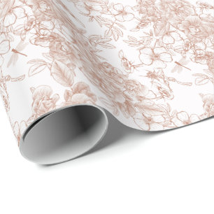 Toile-De-Jouy-Muster-Hochzeit Geschenkpapier