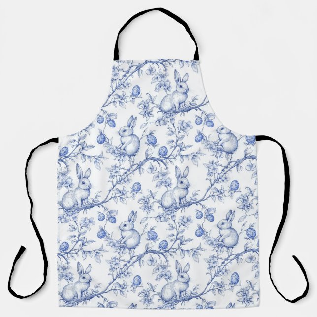 Toile De Jouy Osterbunny Schürze (Vorderseite)
