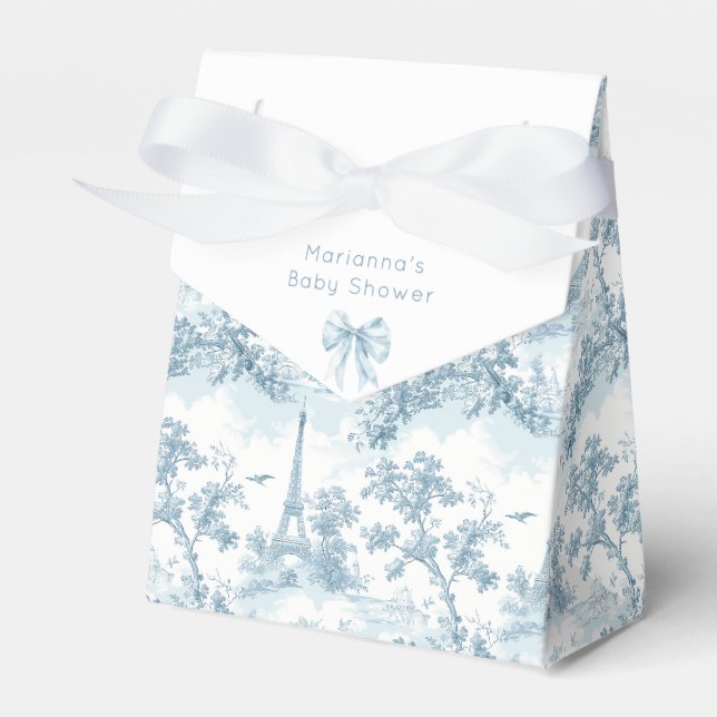 Toile de Jouy Parisian Vintag Baby Dusche Geschenkschachtel (Vorderseite)