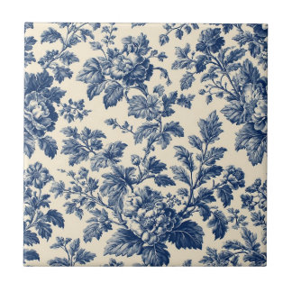 Toile De Jouy Pastoral Countryside Floral Motifs Fliese