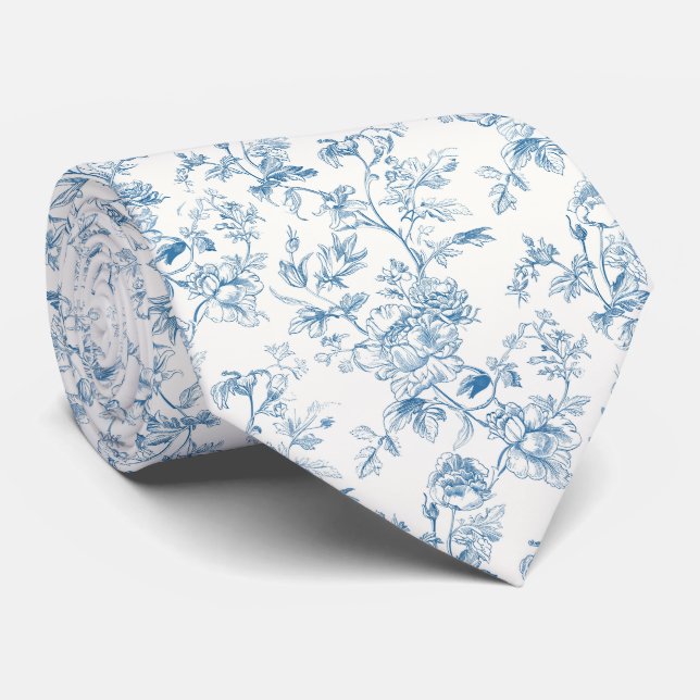 Toile De Jouy Peonies Blume Krawatte (Gerollt)