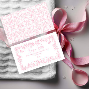 Toile de Jouy Rosa Babyparty-Windelraffel-Karte Begleitkarte