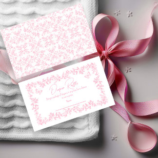 Toile de Jouy Rosa Babyparty-Windelraffel-Karte Begleitkarte