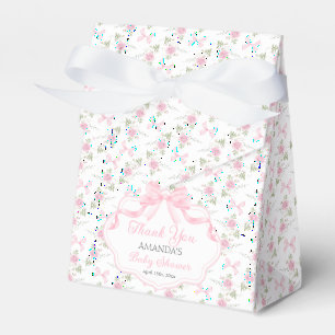 Toile De Jouy Rosa Schleifen Mädchen Baby Shower Geschenkschachtel