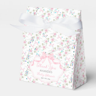 Toile De Jouy Rosa Schleifen Mädchen Baby Shower Geschenkschachtel
