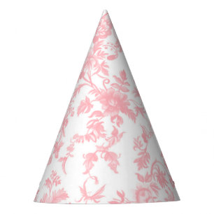 Toile de Jouy Rosa Schleifen Mädchen Erster 1. Geb Partyhütchen