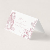 Toile de Jouy Safari Baby Shower Merci