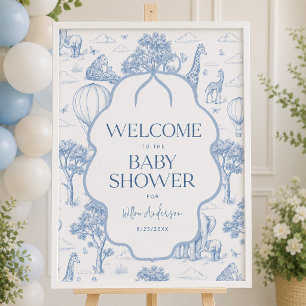 Toile De Jouy Safari-Baby-Shower-Willkommensposter Poster