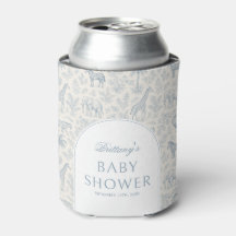 Toile De Jouy Safari Blue Boy Baby Dusche