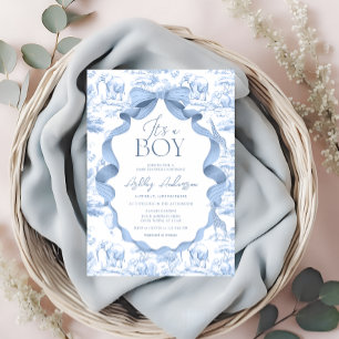 Toile de Jouy Safari It's a Boy Baby Shower (Toile Einladung