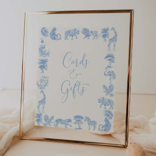 Toile de Jouy Safari Kinderduschkarten und Geschen Poster