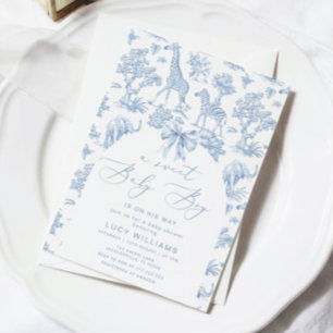 Toile de Jouy Safari Sweet Baby Baby Babydusche Einladung