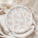 Toile de Jouy Safari Tiere Boho Baby Dusche Pappteller<br><div class="desc">Toile de Jouy Safari Tiere Boho Baby Dusche Papier Teller Matching Artikel zur Verfügung.</div>