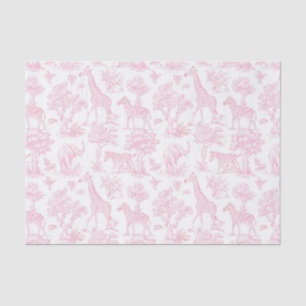 Toile de Jouy Safari Tiere rosa niedlich Seidenpapier