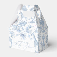 Toile de Jouy Safari Tiere staubblau elegant
