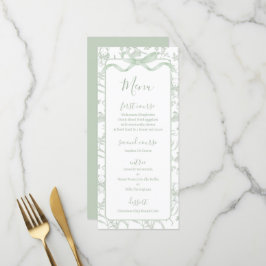 Toile de jouy Sage Baby Showkarte Menükarte