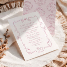 Toile de Jouy Schaukelpferd Pink Baby Mädchen Dusc