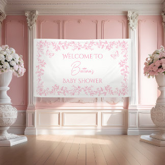 Toile de Jouy Schmetterlinge Baby Shower Willkomme Banner