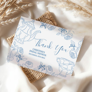 Toile de Jouy Tea Baby Shower Danke Karte