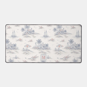Toile de Jouy Tropicale Côtière Monogramme Nom