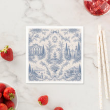 Toile de Jouy Venue Story Hochzeit Papier Serviett