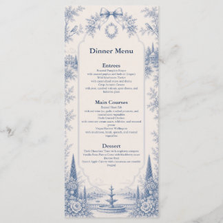 Toile de Jouy Venue Story Hochzeitsmenü Menükarte