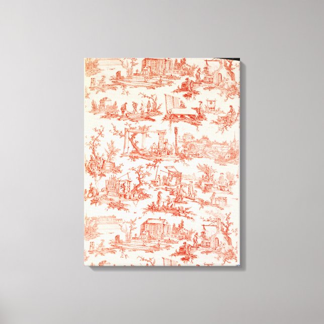 Toile de Jouy, veranschaulicht die Prozesse des Ha Leinwanddruck (Vorderseite)