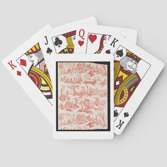 Toile de Jouy, veranschaulicht die Prozesse des Ha Spielkarten (Rückseite)