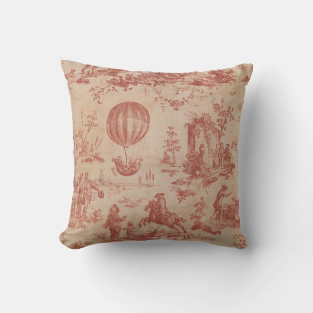 Toile de jouy Vintag Illustration Kissen (Vorderseite)