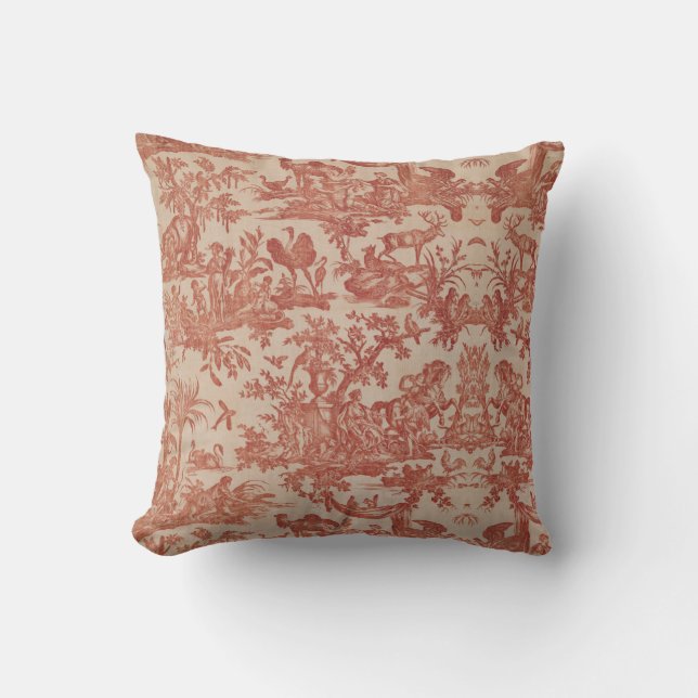 Toile de jouy Vintag Illustration Kissen (Vorderseite)